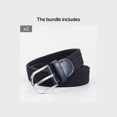 Men's Stretch Woven Braid Belt Canvas Elastic Fabric Woven Stretch Multicolored
