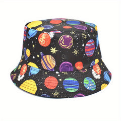 Cartoon Pattern Print Bucket Hat Lightweight Mushroom Whale Sun Hat