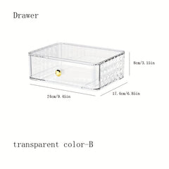 PET Material Drawer Storage Box for Cosmetics Stationery Bathroom Toiletries