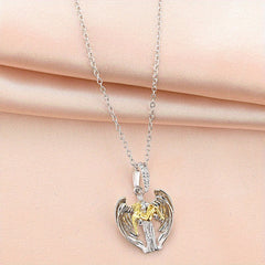 Vintage Angel Pendant Necklace Men's Redemption Religious Necklace