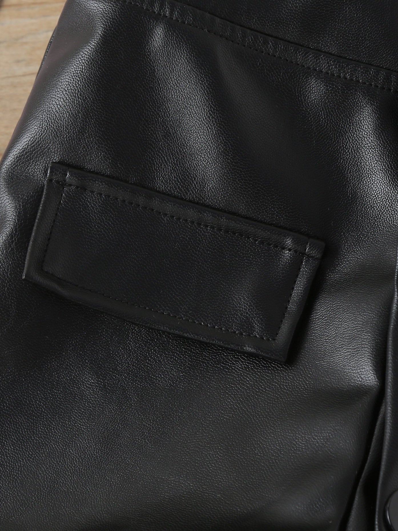 Girls PU Leather Patched Pocket Shorts Winter Clothes