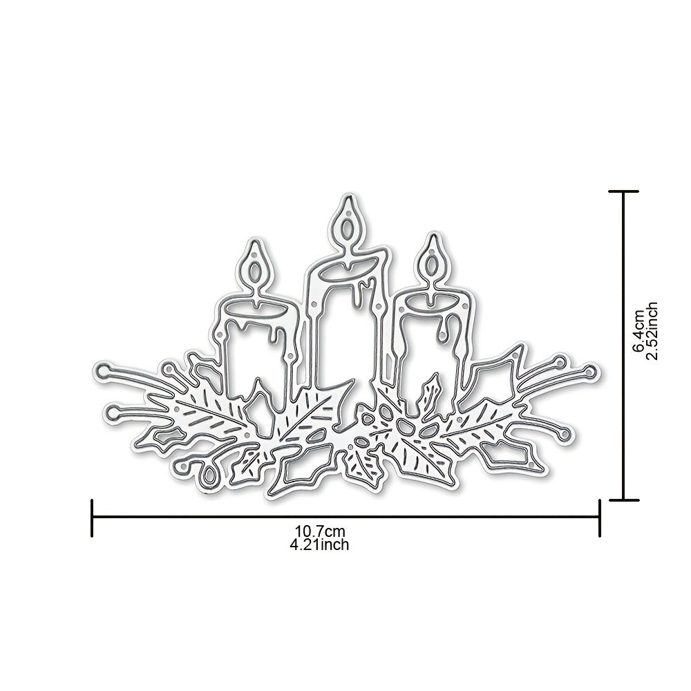 Christmas Candle Scrapbook Embossing Greeting Card Manual Punch