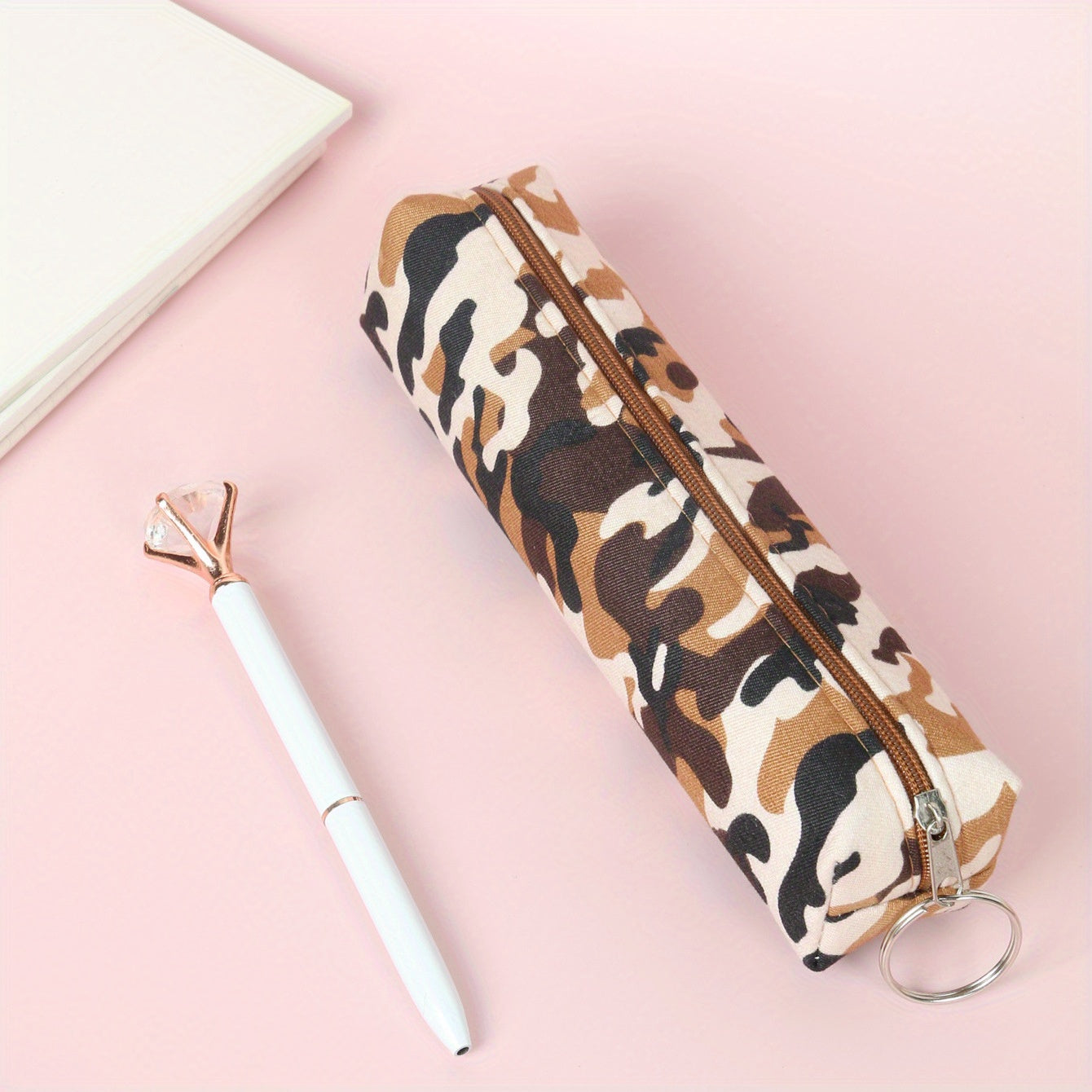 Camo Pencil Case Student Stationery Organizer