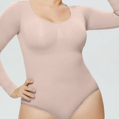 Sexy Scoop Neck Long Sleeve Bodysuit