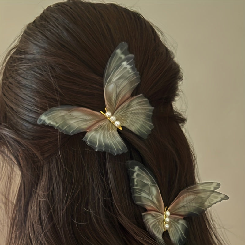 2PCS Butterfly Hair Clip Vintage Bohemian Style Hair Accessories