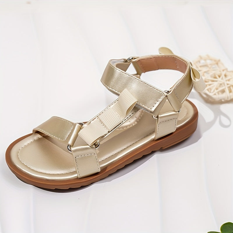 Bowknot Open Toe Sandals Girls Lightweight Breathable Outdoor Beach Shoes