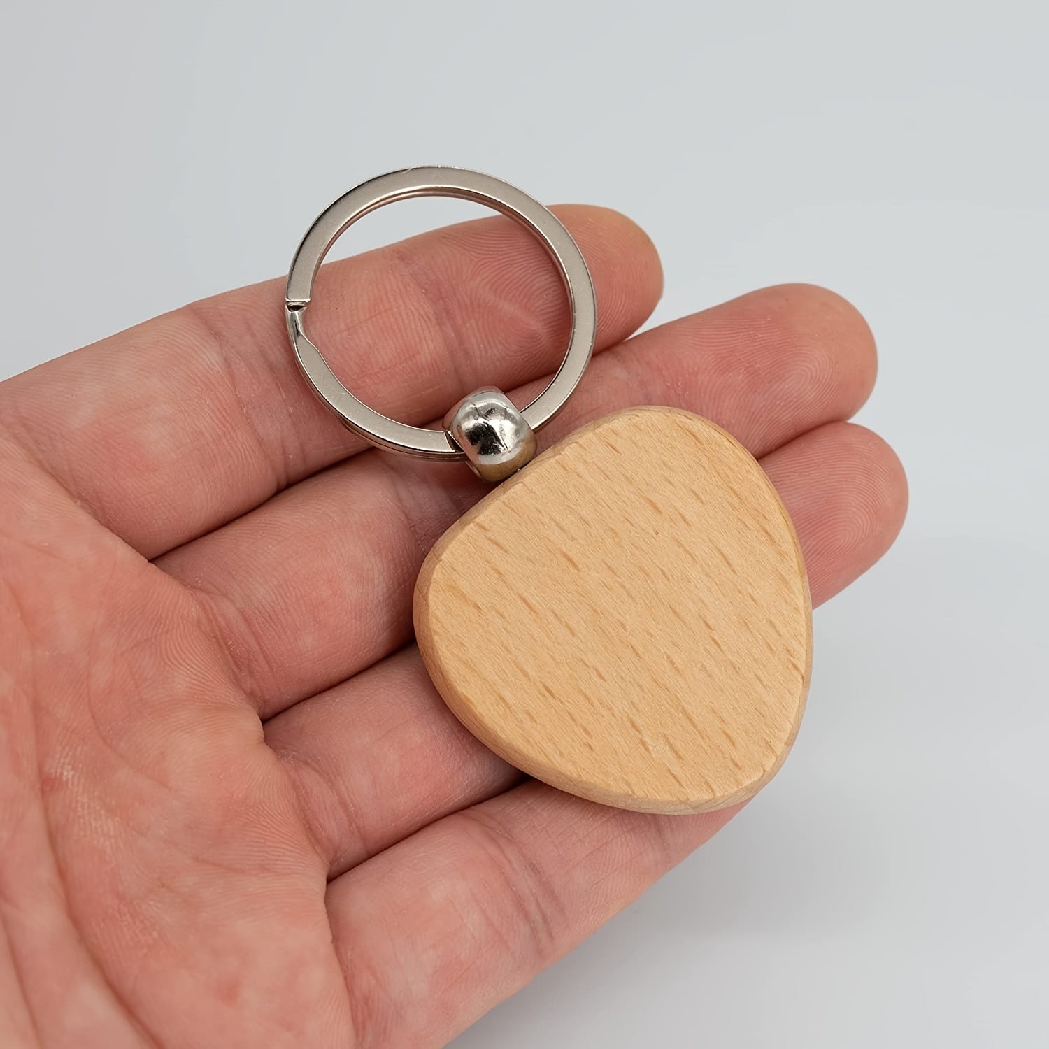 Heart Shaped Wooden Key Tag for Engraving - Pack of 3