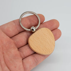 Heart Shaped Wooden Key Tag for Engraving - Pack of 3