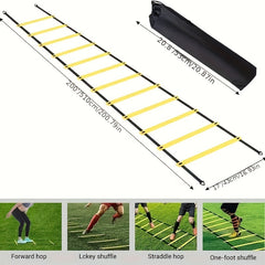 Adjustable Agility Ladder Speed Training Equipment 12 Rung with Bag