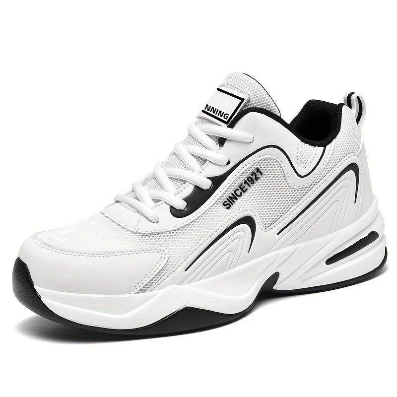 Men's Breathable Lace-up Platform Sneakers for Outdoor Activities