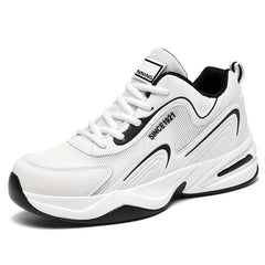 Men's Breathable Lace-up Platform Sneakers for Outdoor Activities