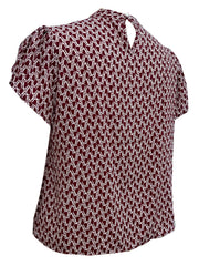  Casual Blouse Women's Plus Stand Collar Ruched Blouse
