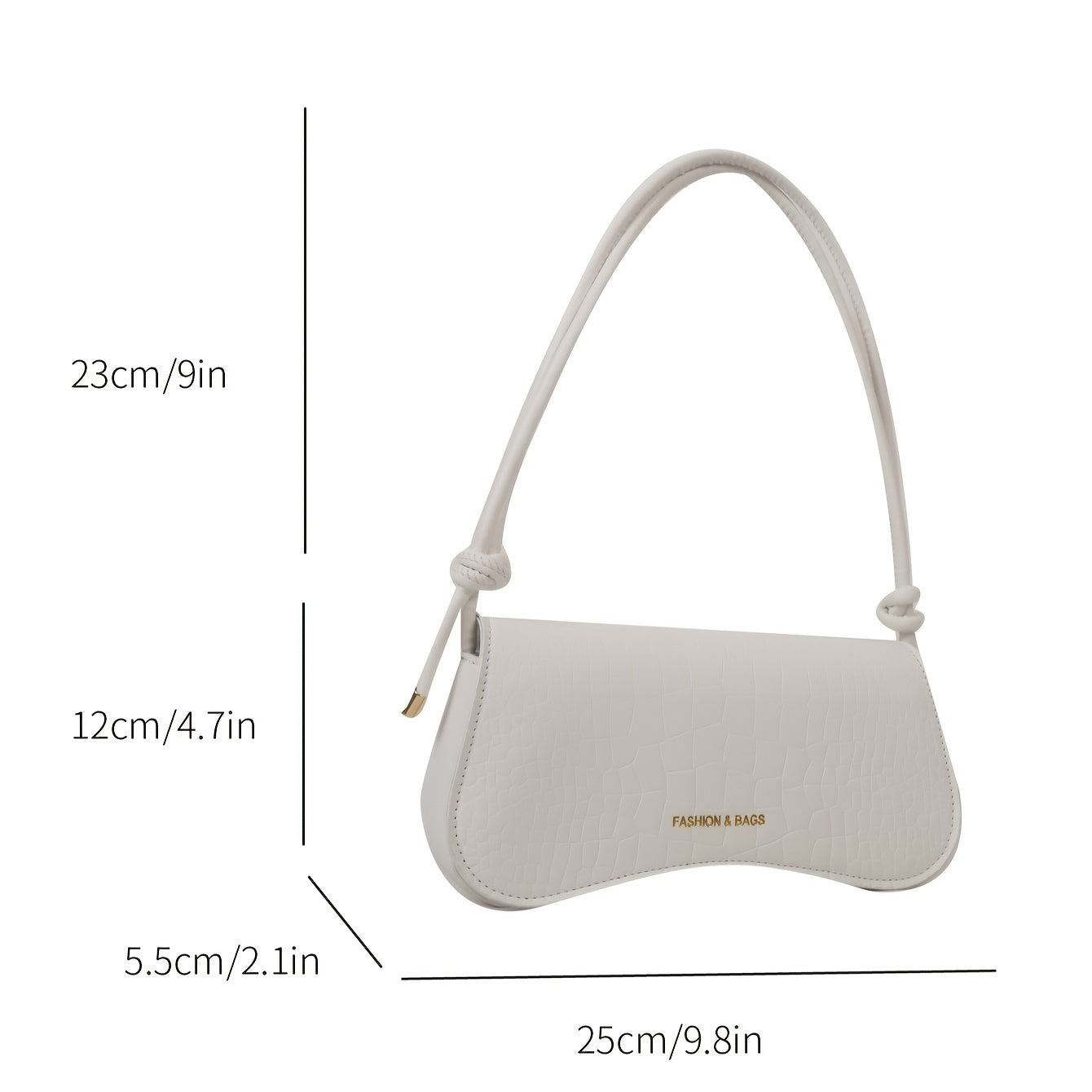 Minimalist Solid Baguette Bag All Match Flap Underarm Bag Shoulder Bag