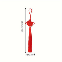 6pcs Red Chinese Knot Lanyard Tassels Hand Woven Pendant