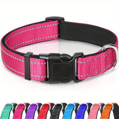 JOYTALE Reflective Dog Collar Neoprene Padded Nylon Pet Collar for Safety