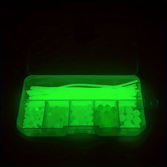 170pcs Glow in the Dark Fishing Beads Set Soft Rubber Rig Accessories