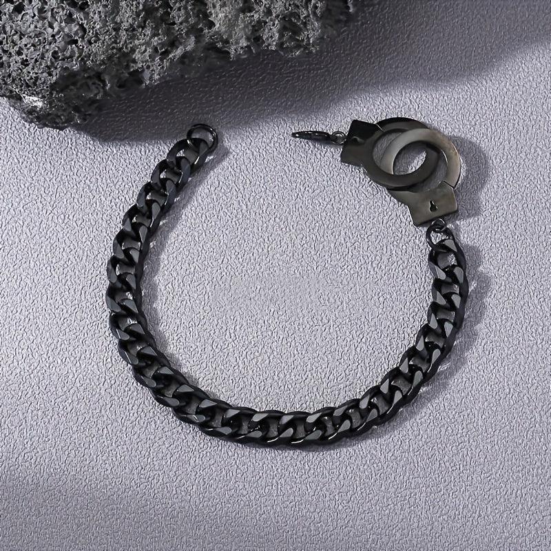Funky Stainless Steel Handcuff Charm Necklace Men