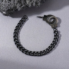 Funky Stainless Steel Handcuff Charm Necklace Men