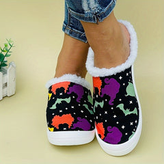 Women's Winter Warm Slip-on Sneakers Lightweight Comfortable Flat Shoes