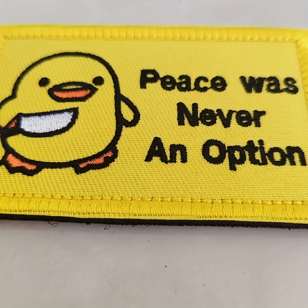Funny Chick Peace Never an Option Patch for Jackets Jeans Backpacks