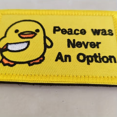 Funny Chick Peace Never an Option Patch for Jackets Jeans Backpacks