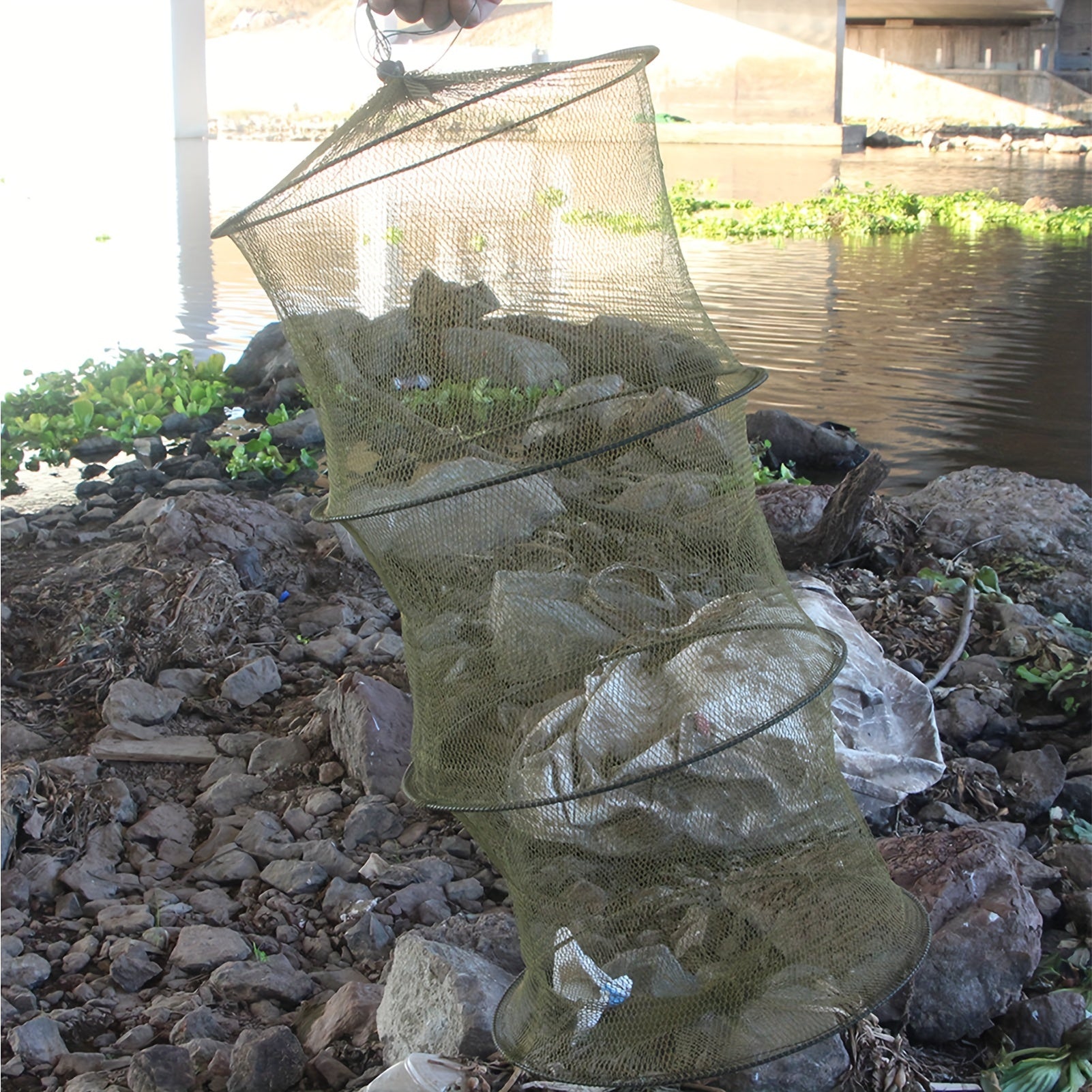 Collapsible Fishing Cage Trap for Crab Lobster Shrimp