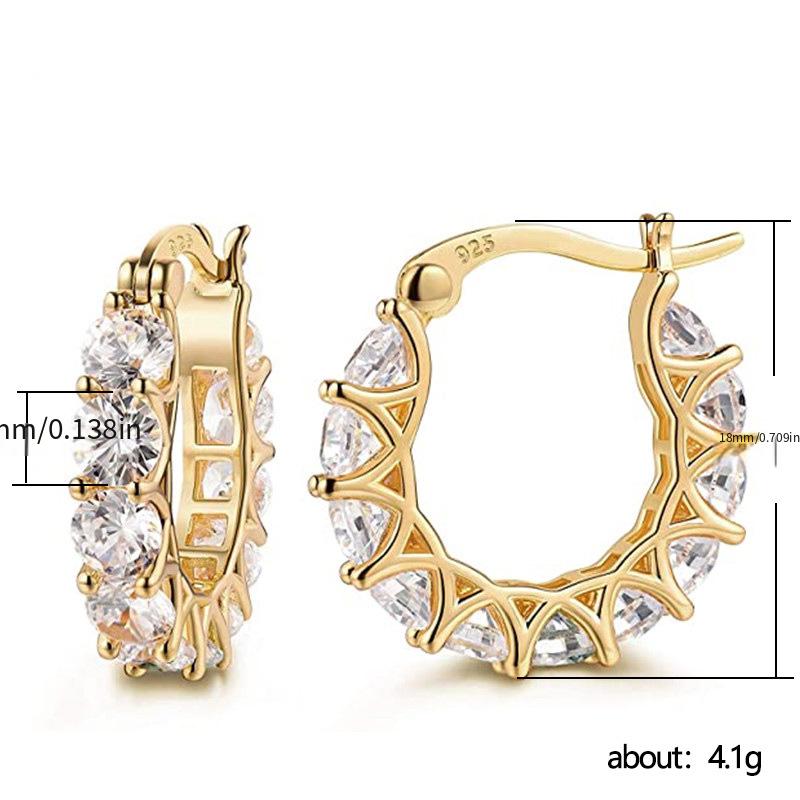 Zircon Hoop Earrings Sparkle in Any Light
