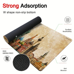 Large World Landmark Mouse Pad 80x30cm Non-Slip Desk Mat