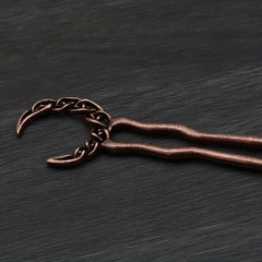 Vintage Moon Shape Hair Clip Bun Holder Alloy Headgear Non-slip