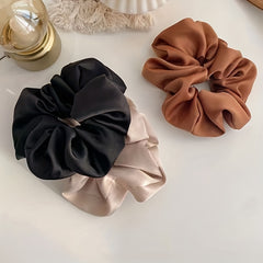 3pcs Satin Large Scrunchie Hair Tie Female Style Head Band Women's Headwear