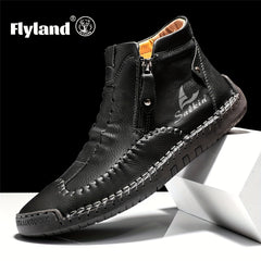 FLYLAND Men's Vintage Style Ankle Boots for Hiking Climbing