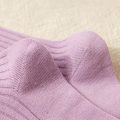 Ribbed Mid Tube Socks Striped Trim Women's Casual Comfy All Match