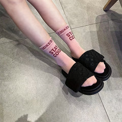 4 Pairs Letter Print Socks for Women