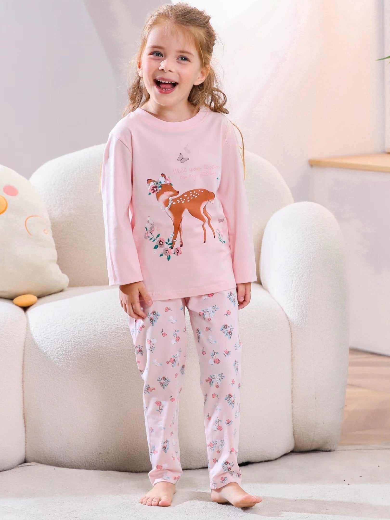 Kids Round Neck Long Sleeve Pajama Set