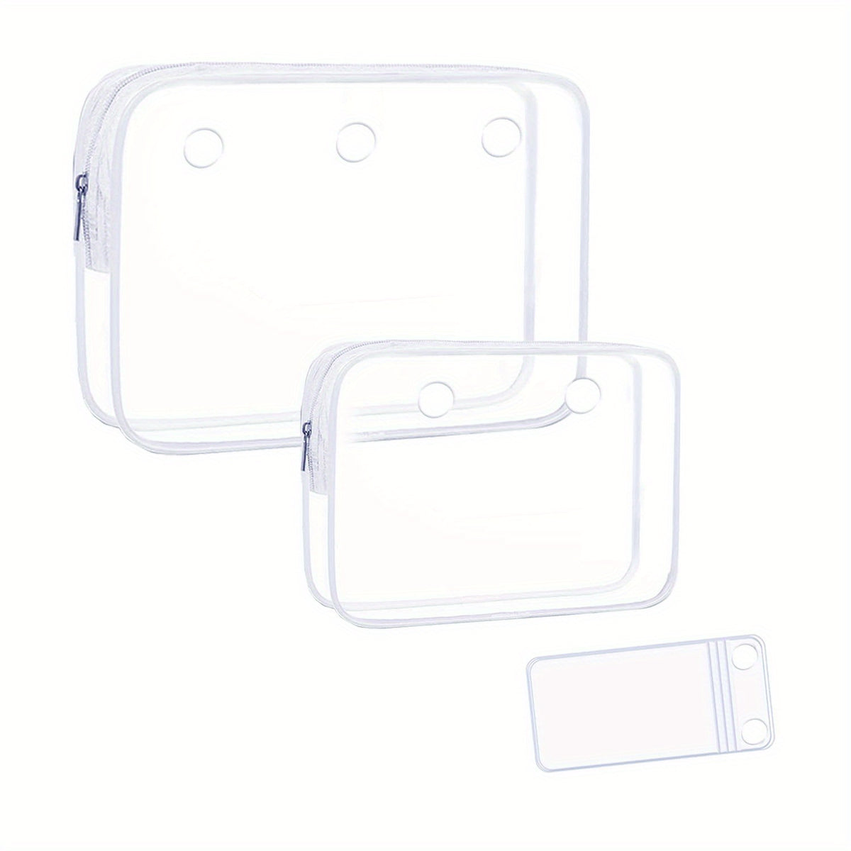 3 Clear Inner Bags for Rubber Beach Bag Organizer