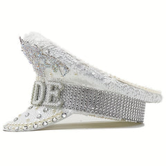 Bride Hat with Rhinestones & Pearls for Bachelorette Party
