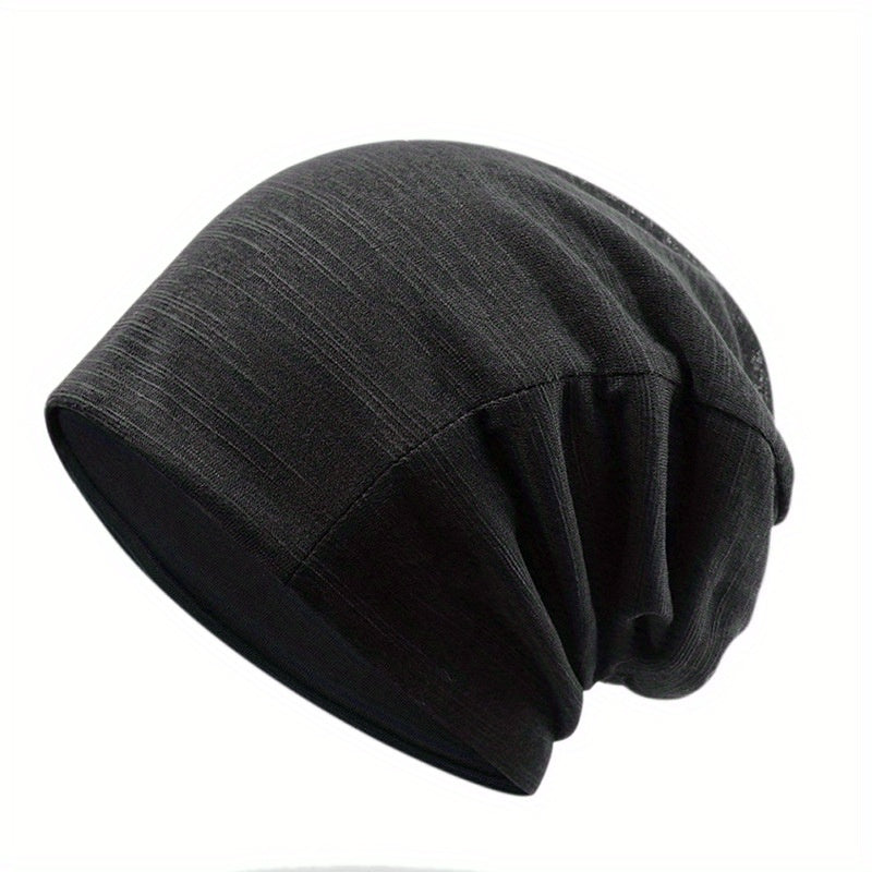 Solid Slouchy Beanie Hat Unisex Skull Cap Elastic Chemo Hat