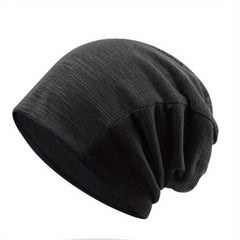Solid Slouchy Beanie Hat Unisex Skull Cap Elastic Chemo Hat