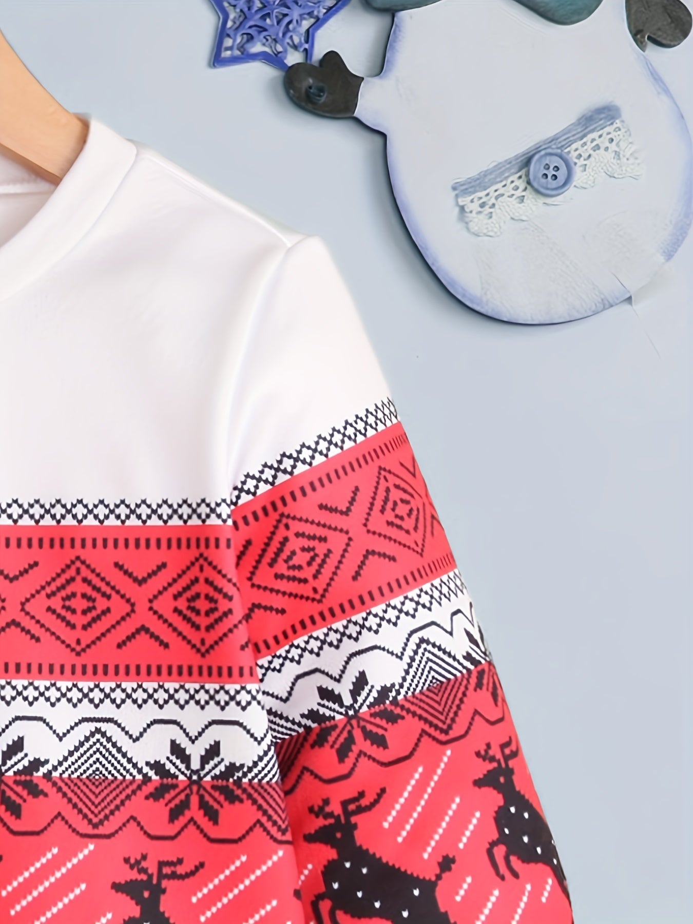 Girls' Christmas Fleece Longline Sweatshirt for Autumn & Winter