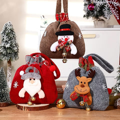 Christmas Gift Doll Bag Small Christmas Gift Bag Christmas Knitted Doll Gift Bag