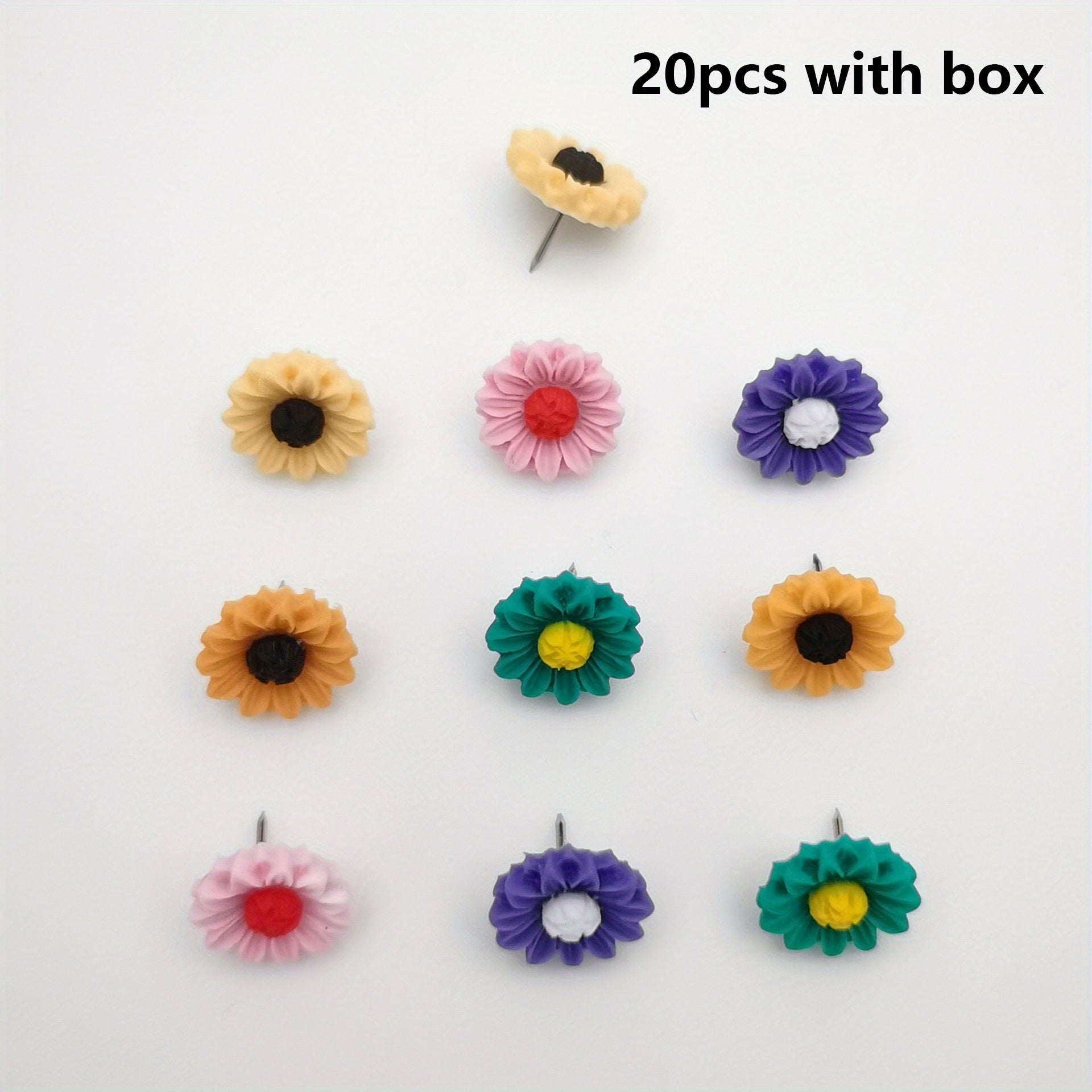 Sunflower Push Pins, Decorative Flower Cork Board Tacks for Bulletin Board