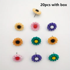 Sunflower Push Pins, Decorative Flower Cork Board Tacks for Bulletin Board