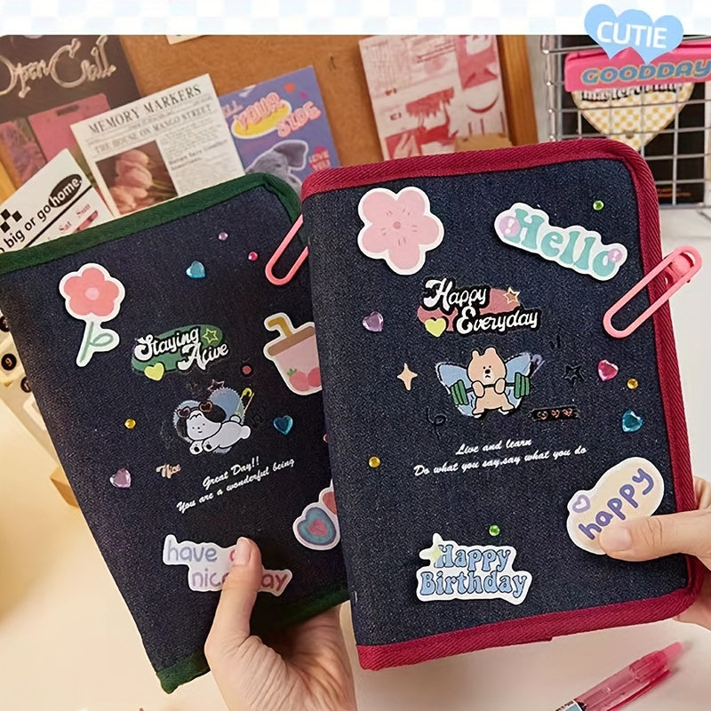 A5 Retro Denim Journal Book Removable Good Looking Diary Notebook