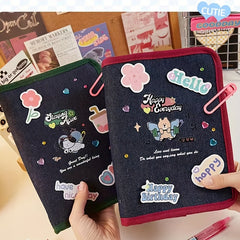 A5 Retro Denim Journal Book Removable Good Looking Diary Notebook