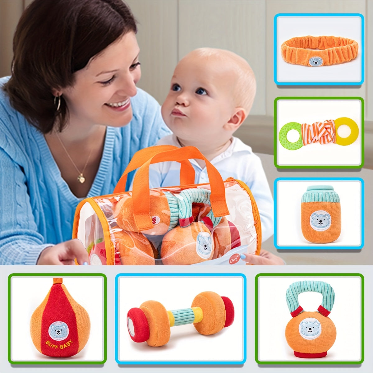Kids Fitness Toy Set Toddler Workout Equipment Dumbbell Pretend Play Exercise