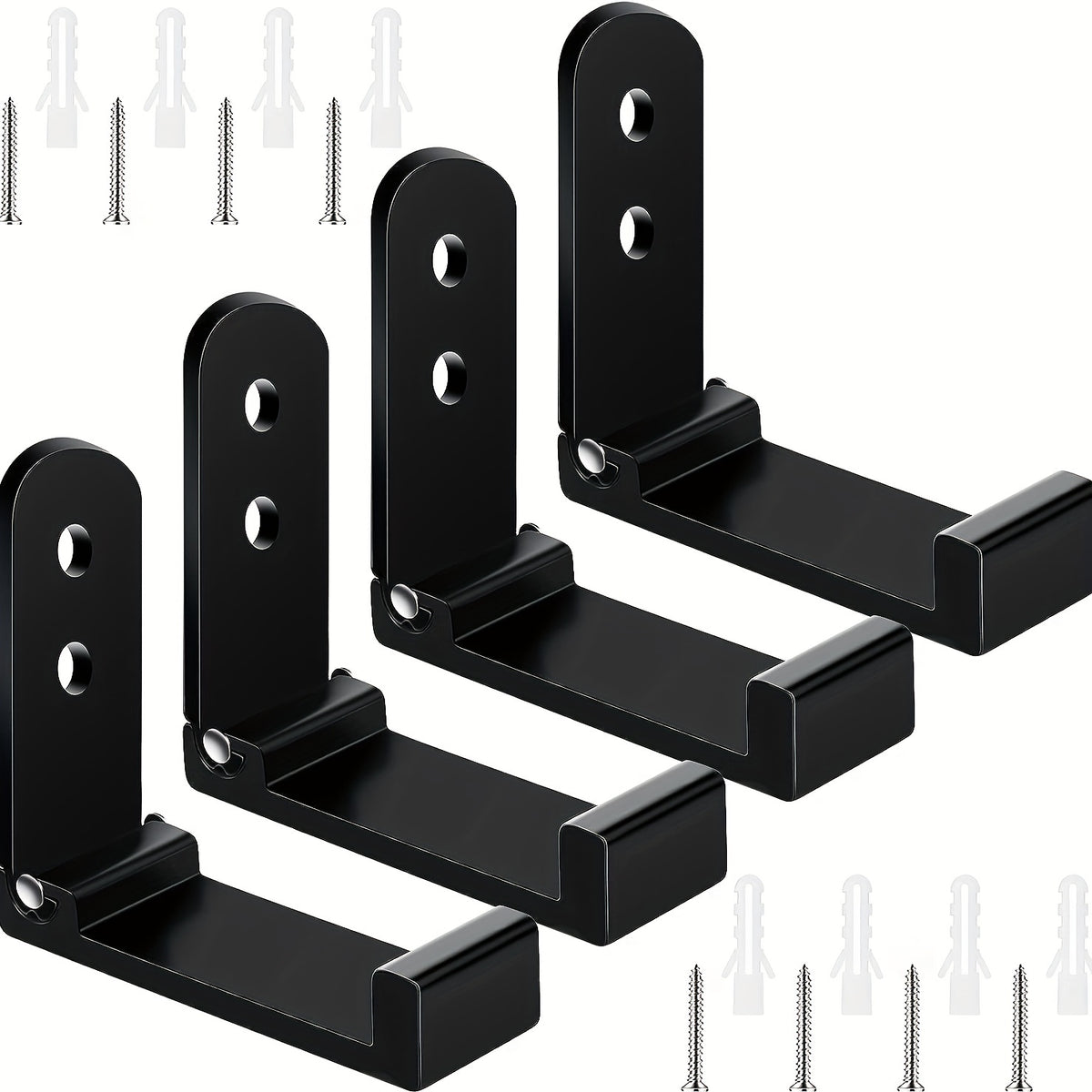 4 Sets Heavy Duty Storage Hooks Metal Wall Mount Hangers For Bows