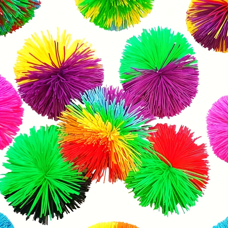 5pcs Stretchy Rubber Balls Durable Squeeze Toys Vibrant Rainbow Colors