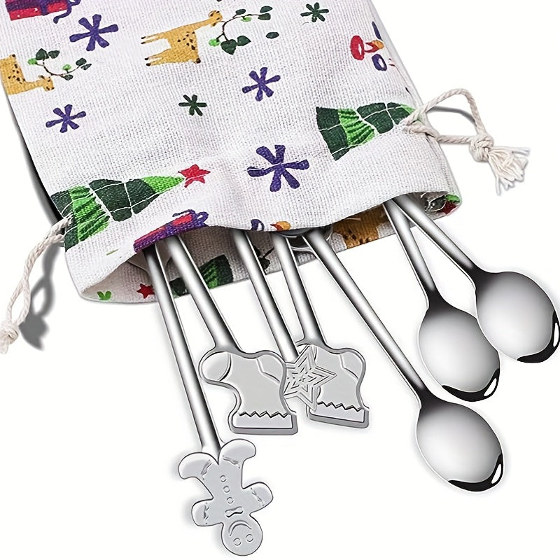 4pcs Christmas Cartoon Gingerbread Spoons