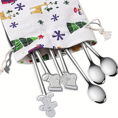 4pcs Christmas Cartoon Gingerbread Spoons