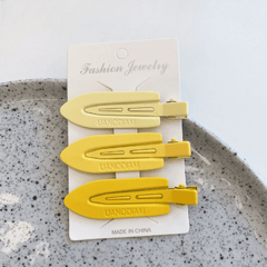3pcs Solid Duck Billed Hair Clip Hair Accessories